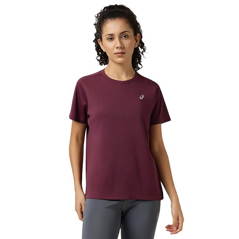 ASICS Wine Ergo Seam Performance Ss T-Shirt (XS)