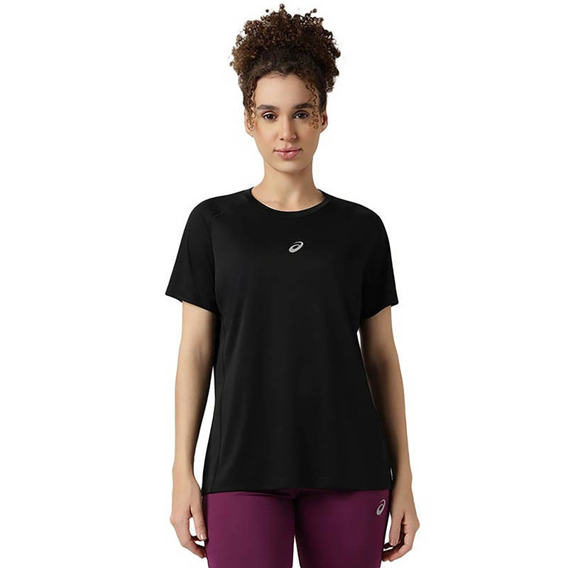 ASICS Black Flow Line Raglan Ss T-Shirt (S)
