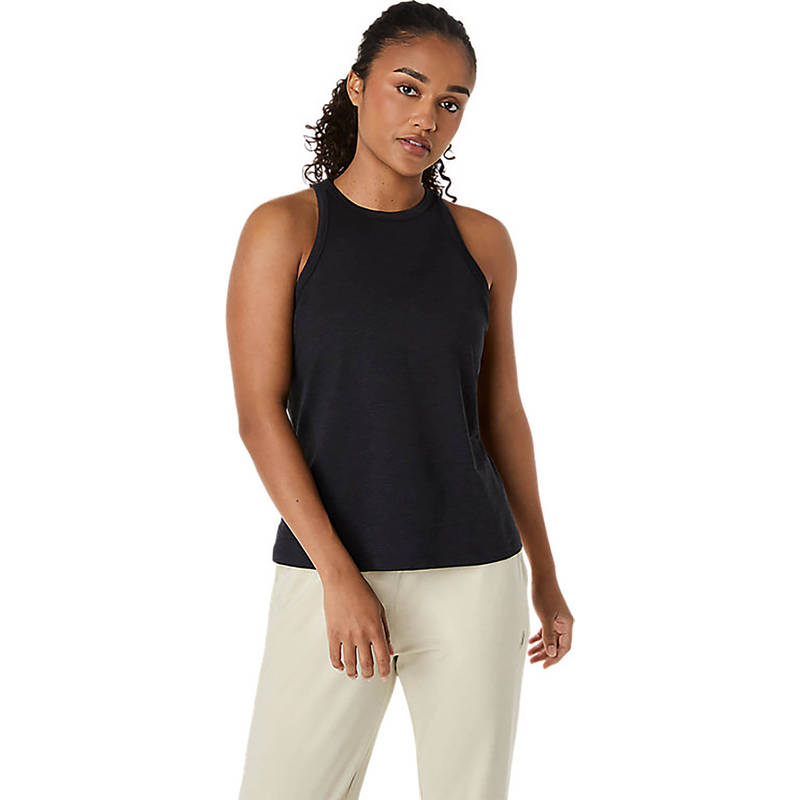 ASICS Black Refined Texture Sleeveless Tank Top (XS)