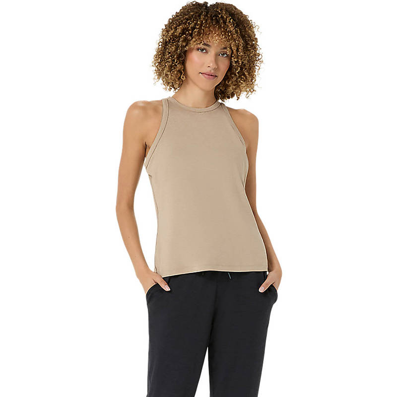 ASICS Grey Refined Texture Sleeveless Tank Top (XS)