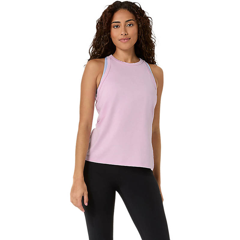 ASICS Purple Refined Texture Sleeveless Tank Top (XS)