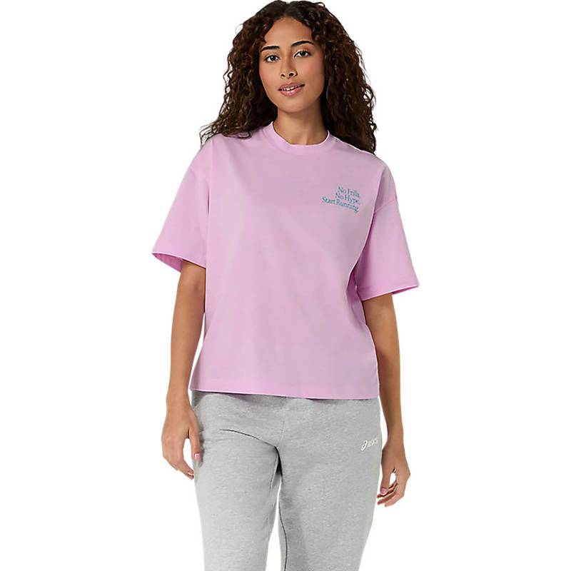 ASICS Purple Runner Message Graphic Relaxed T-Shirt (XS)