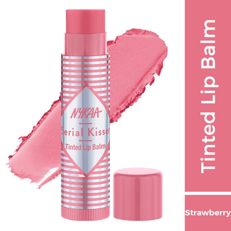 Nykaa Serial Kisser Moisturising Tinted Lip Balm With Shea Butter & Vitamin E - Strawberry