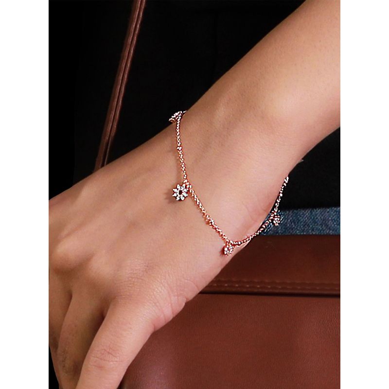 Giva Sterling Silver Tiny Heart Charm Bracelet For Women(Adjustable)