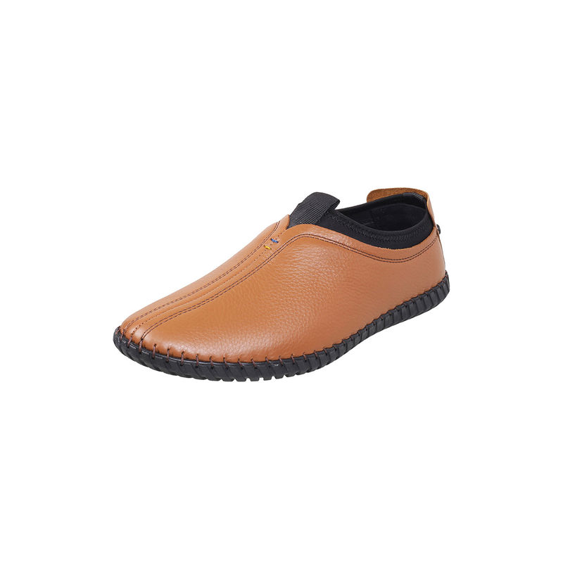 Mochi Tan Solid Casual Shoes (EURO 41)