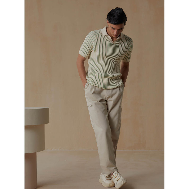 Andamen Regular Fit Men Green Half Sleeve Open Collar Neck Polo T-Shirt (L)