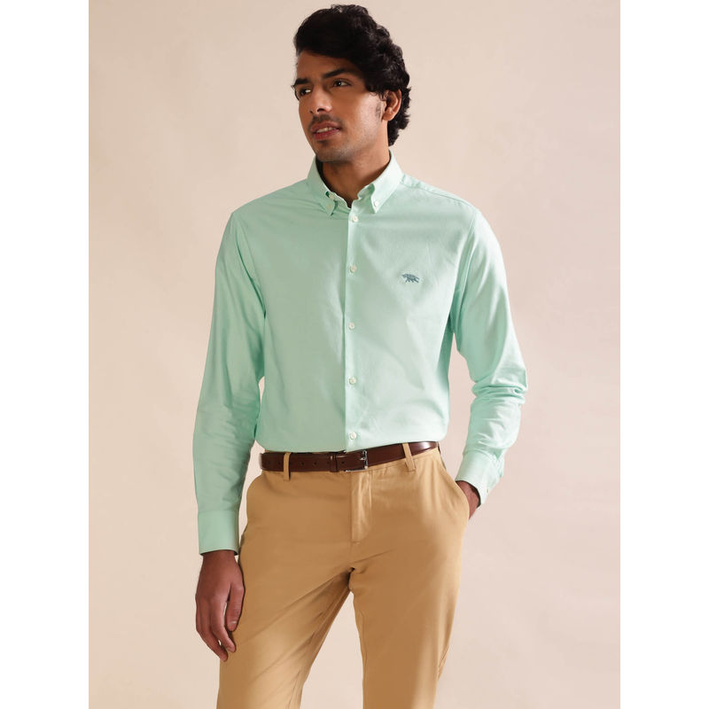 Andamen Men Green Full Sleeve Slim Fit Casual Shirt (M)