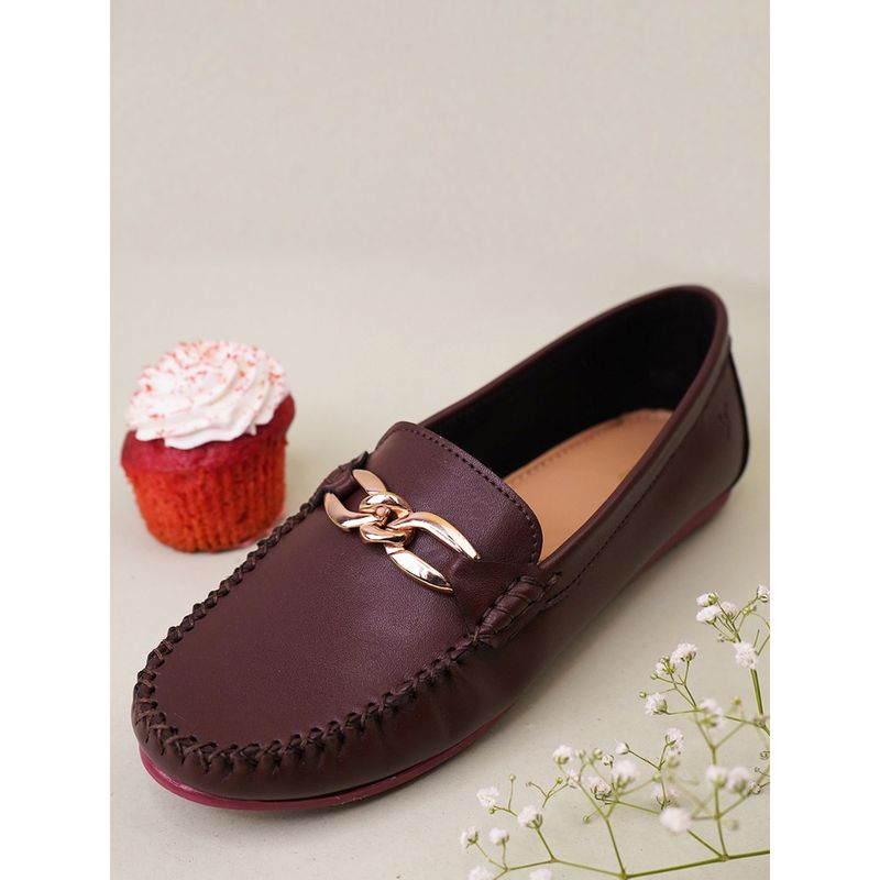 Yoho Wine Bliss Comfortable Loafers for Women (UK 3)