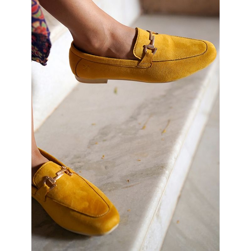 Yoho Yellow Bliss Comfortable Loafers for Women (UK 5)
