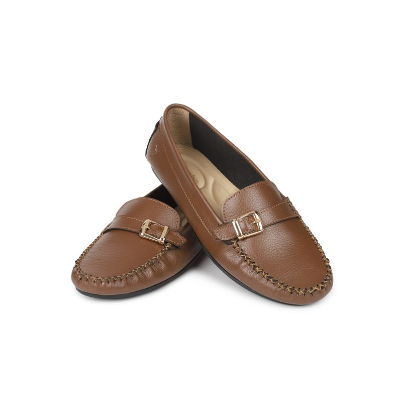 Yoho Tan Bliss Comfortable Loafers for Women (UK 5)