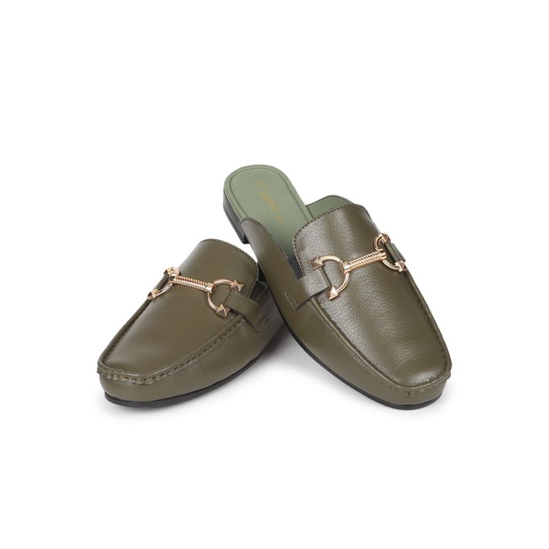 Yoho Olive Bliss Comfortable Mules for Women (UK 3)