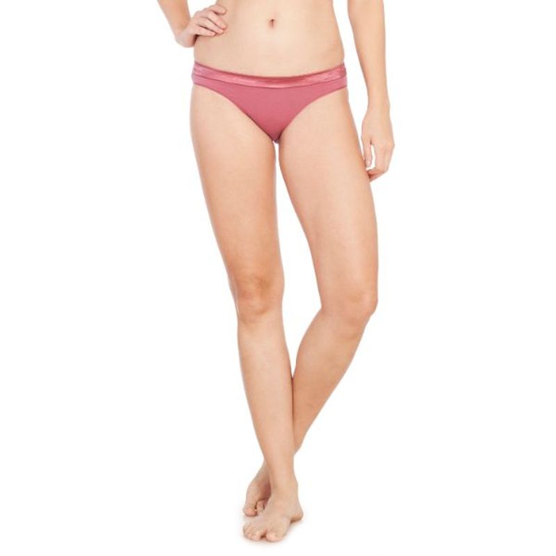SOIE Women's Satin Panelled Panty - Pink (L)