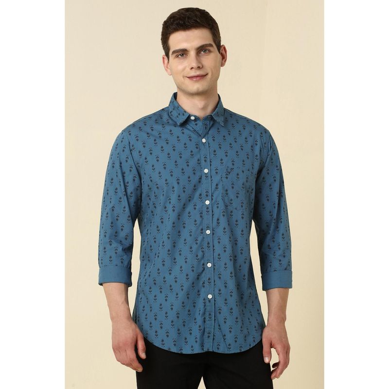 Allen Solly Blue Printed Shirt For Men (39)