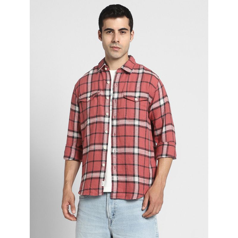 American Eagle Men Red Cozy Cabin Flannel Shirt (S)