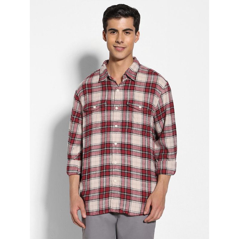 American Eagle Men Red Super Soft Flannel Shirt (M)