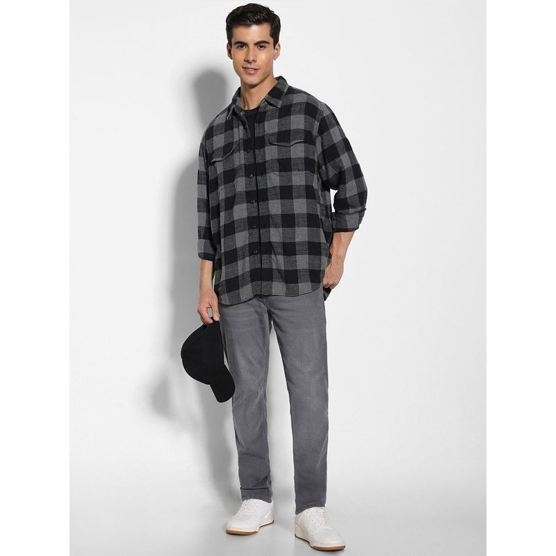 American Eagle Men Grey Super Soft Flannel Shirt (XS)