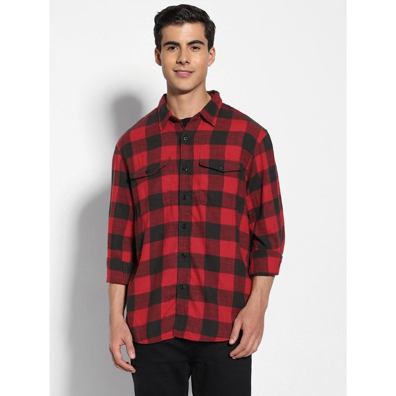 American Eagle Men Red Super Soft Flannel Shirt (M)