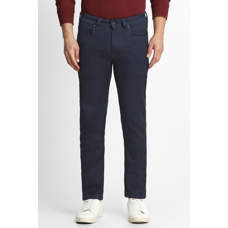 Louis Philippe Jeans Mens Solid Black Jeans (30)