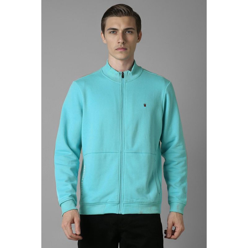 Louis Philippe Men Blue Regular Fit Solid Full Sleeves Jacket (M)