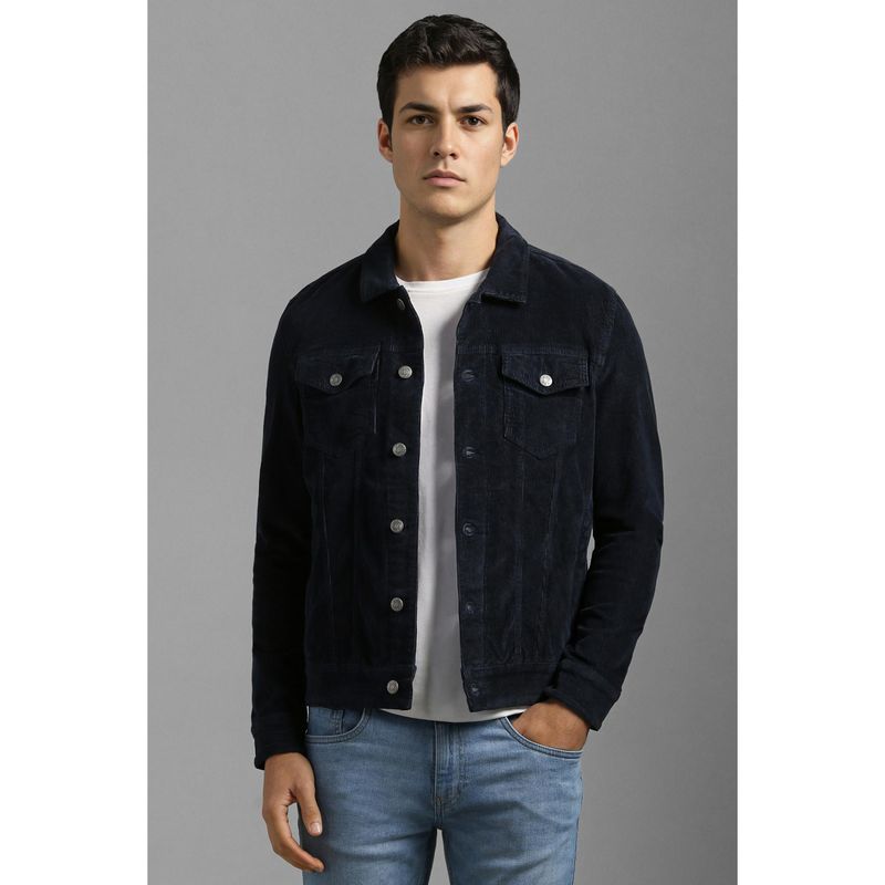 Louis Philippe Men Casual Black Solid Jackets (2XL)