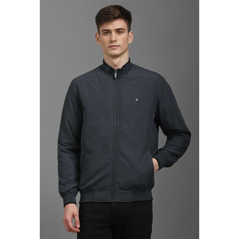 Louis Philippe Men Formal Grey Solid Jacket (XL)