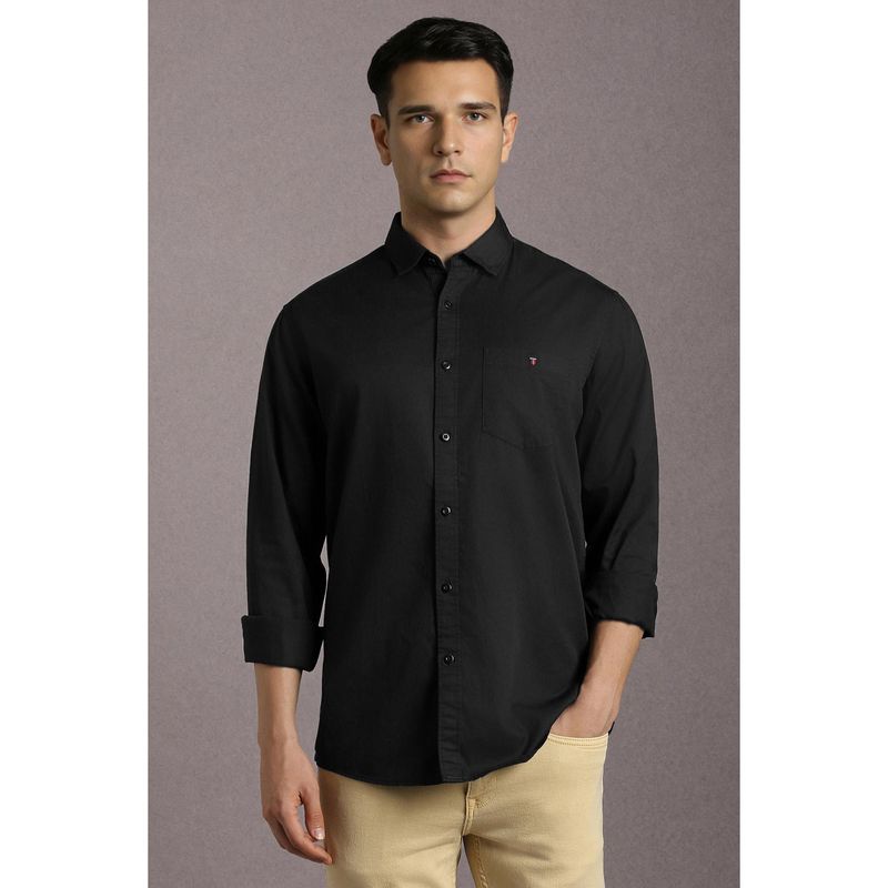 Louis Philippe Jeans Solid Black Shirt (42)