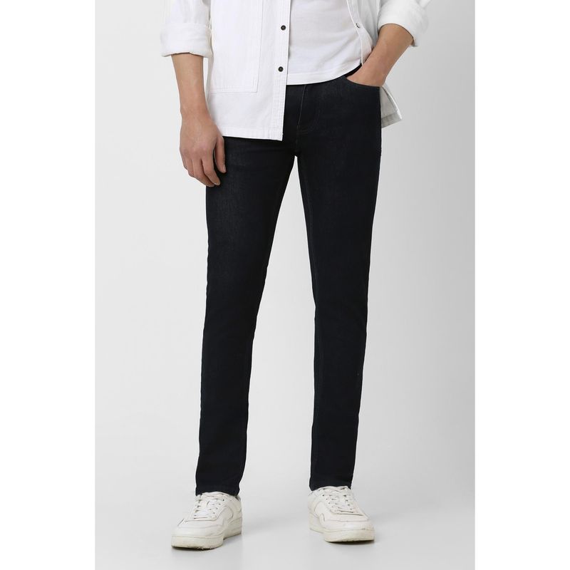 Peter England Men Black Dark Wash Classic Tapered Jeans (32)