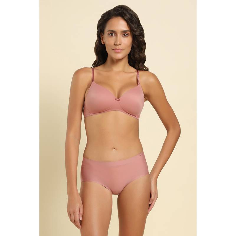 Van Heusen Women Plush Back No Slip Strap & Wireless T-Shirt Bra Ash Rose (36D)