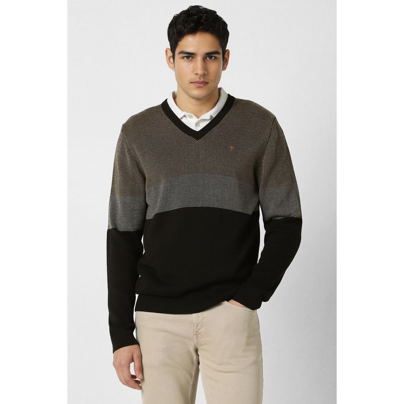 Van Heusen Men Olive Crew Neck Sweater (S)