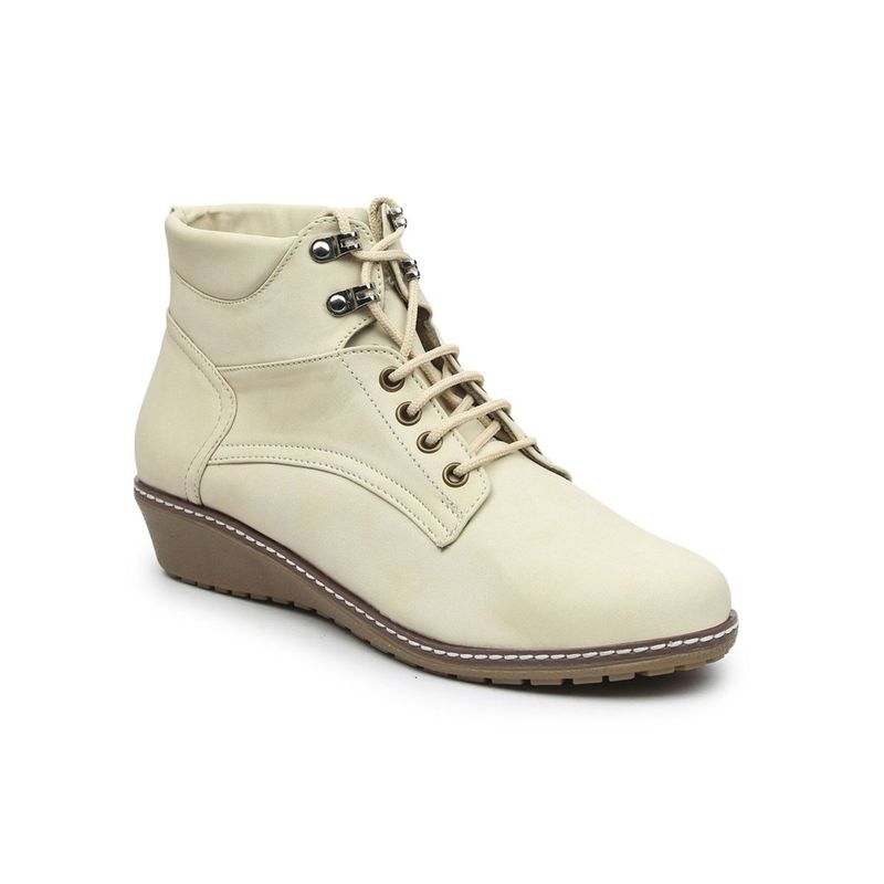 VALIOSAA Solid Off White Casual Boots (EURO 40) (EURO 40)