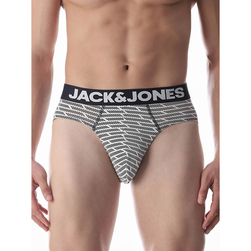Jack & Jones Men Printed White Brief (L)