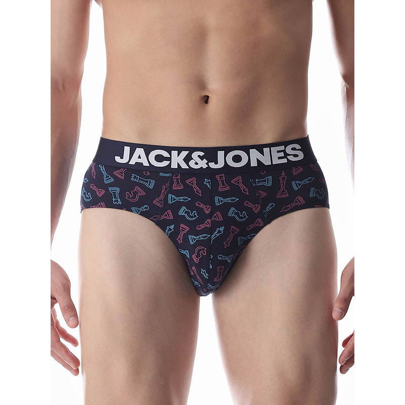 Jack & Jones Men Printed Blue Brief (S)