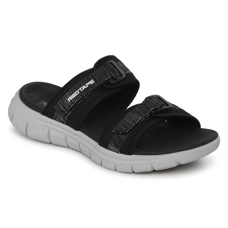 Red tape black sandals hotsell