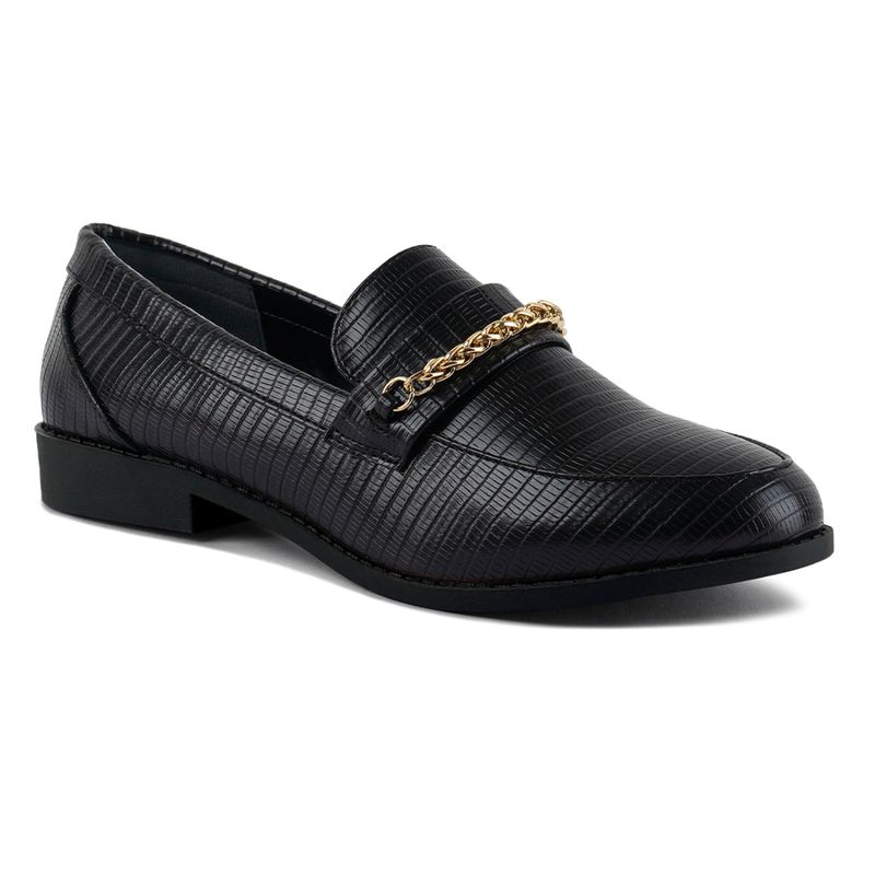 London Rag Low Block Loafers Adorned With Golden Chain (EURO 36)