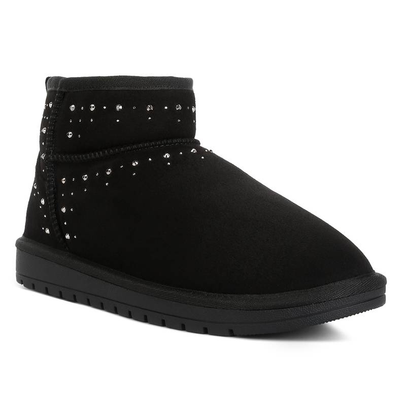 London Rag Winifred Rhinestone Embellished Fur Lined Boots (EURO 36)