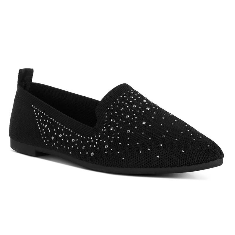 London Rag Rhinestone Embellished Pull Tab Ballet Flats (EURO 36)