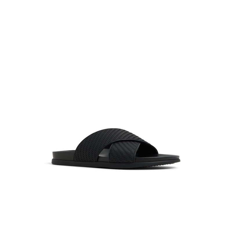 Aldo TARIKA-IN001 Men Black Cross Strap Sandals (UK 6.5)
