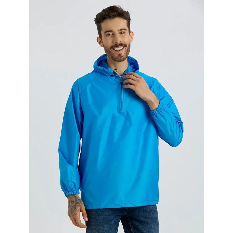 ZEEL Men's Travel Friendly Blue Lightweight Rain Jacket (2XL)