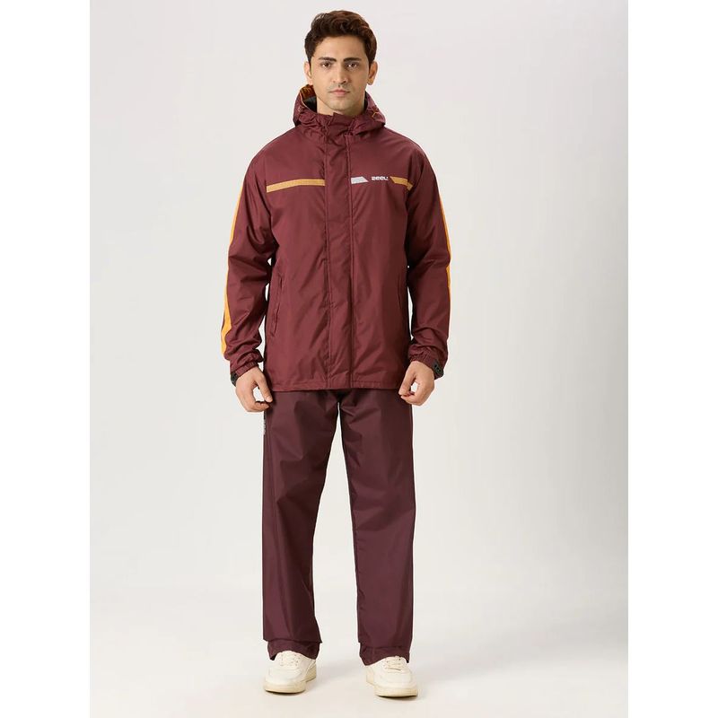 ZEEL Premium Men's Rain Jacket and Pant - Maroon (Set of 2) (XL)