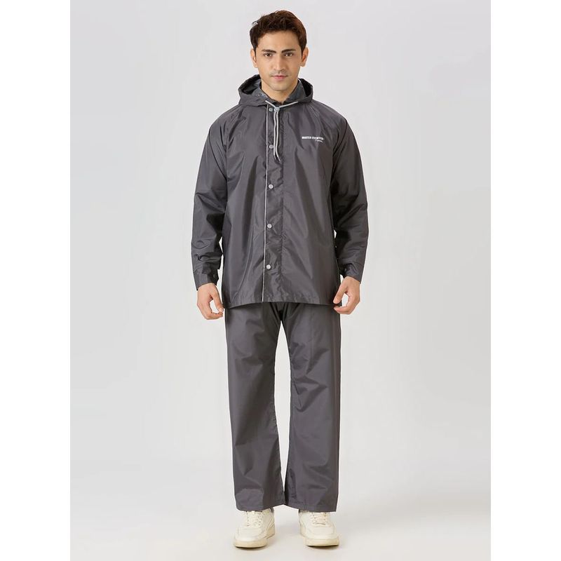 ZEEL Men's Lightweight Rain Jacket and Pant - Grey (Set of 2) (XL)