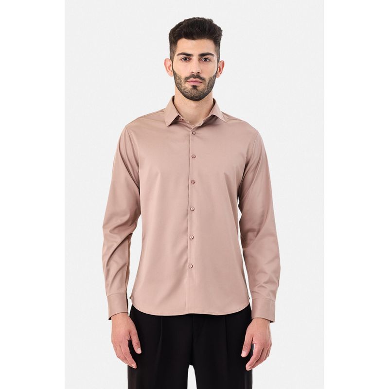 Snitch Mauve Solid Full Sleeves Slim Formal Shirt for Men (XL)