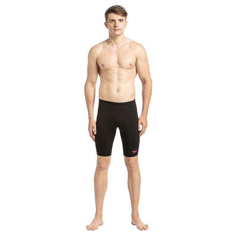Speedo Men's Endurance+ Boomstar Splice Jammer - Black & Phoenix Red (S)