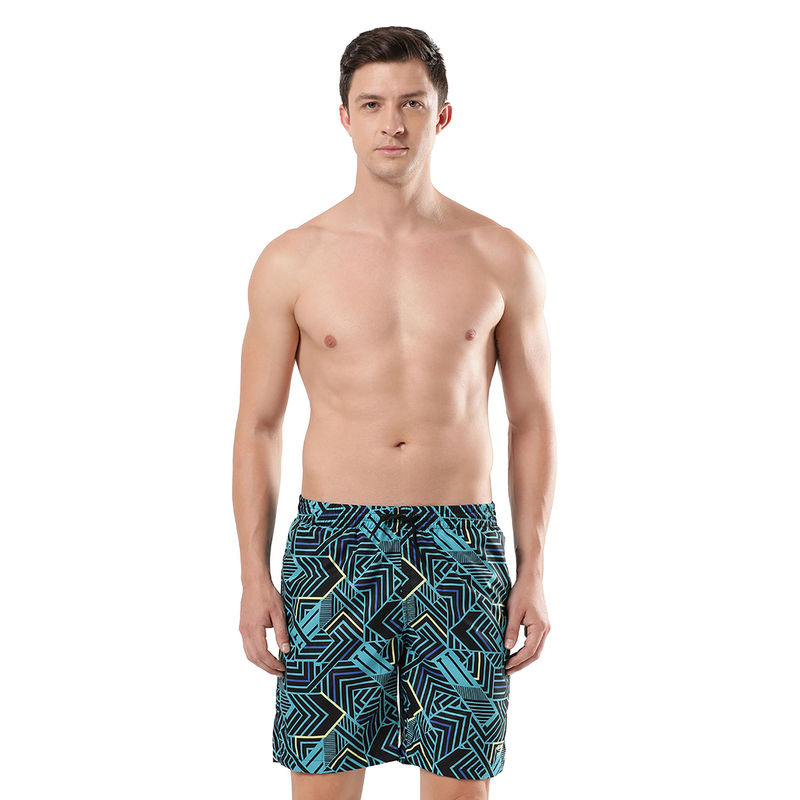 Speedo Men's Xpress Lite Essential Sport Printed Watershorts - True Navy & Aquarium (XL)