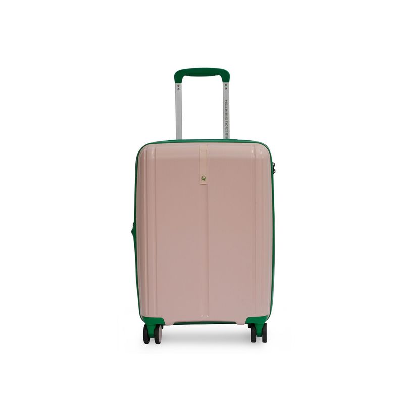 United Colors of Benetton Unisex Hard Luggage Baby Pink TSA Lock Trolley Bag (S)