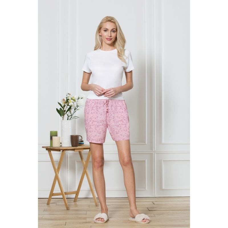 Van Heusen Women Functional Pocket & Drawstring Waist Lounge Shorts - Pink Blush (L)