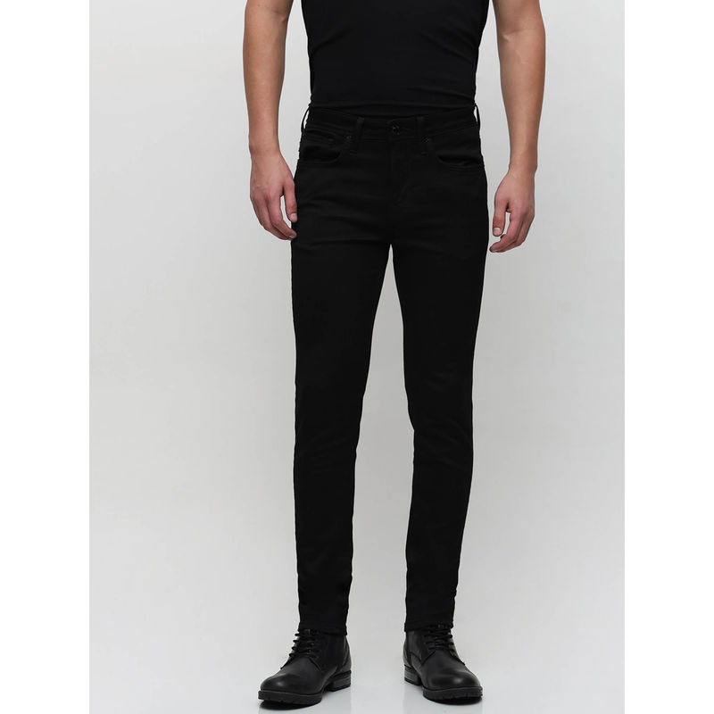 Selected Black Mid Rise Leon Slim Fit Jeans (34)