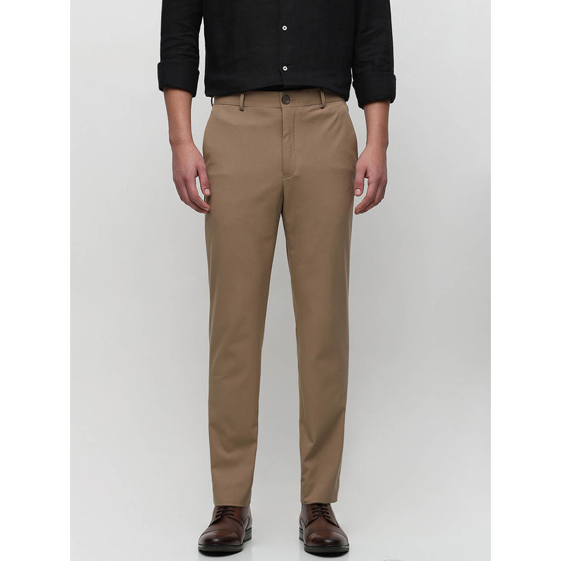 Selected Brown Mid Rise Slim Fit Tailored Trousers (56)