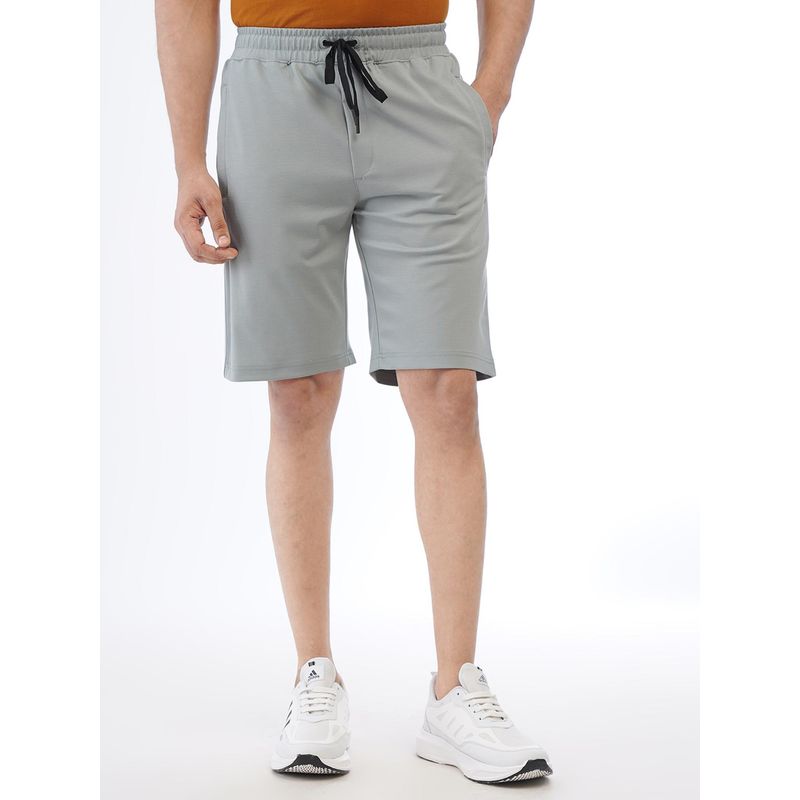 JadeBlue Men's Light Green Lycra Slim Fit Solid Shorts (39)