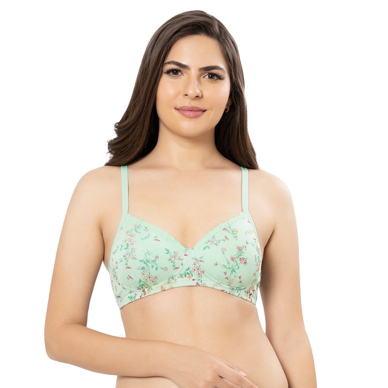 Amante Print Padded Non-Wired Full Coverage T-Shirt Bra (34C)