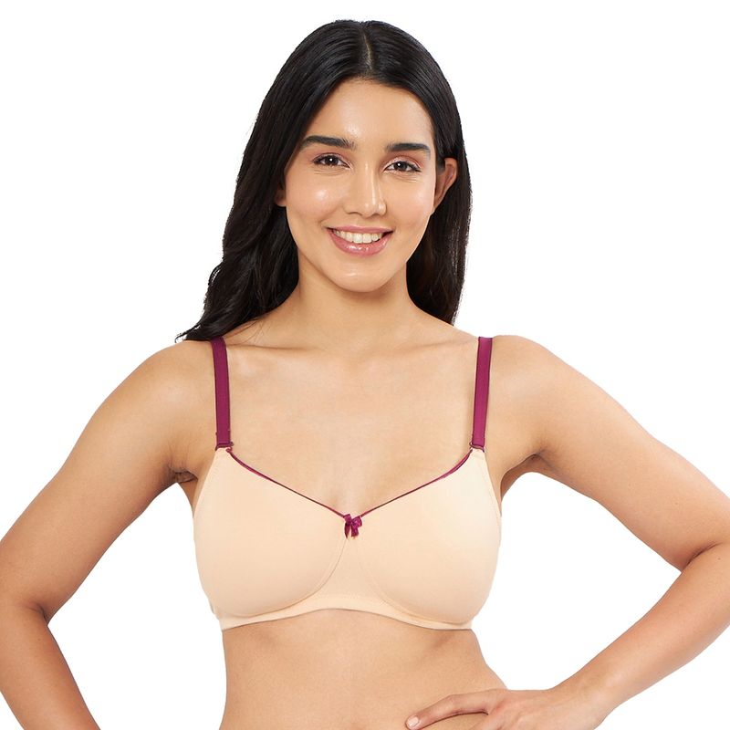 Amante Solid Padded Non-Wired Full Coverage T-Shirt Bra (32C)